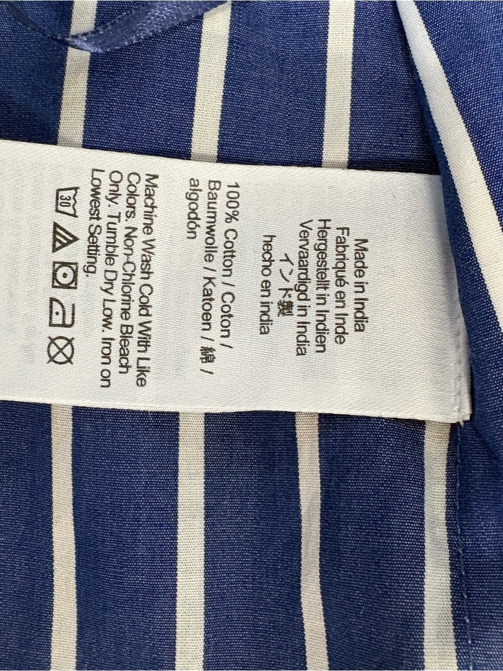J.Crew Ciel Striped Cotton Poplin Boatneck Side Button Top Blue White XS - Picture 8 of 9